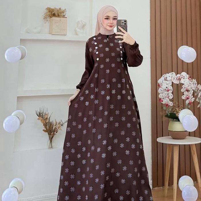 UMMA COLLECTION GAMIS TWILL ORI PREMIUM Wanita Motif