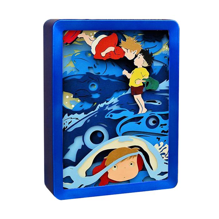 Anime Light Box Color Paper Carving Night Lamp 3D Shadow Box Frame