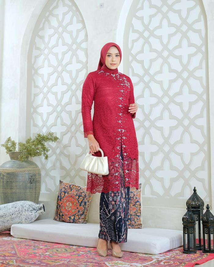 Hn Mode - Setelan Kebaya Brokat Tunik Syakila Payet