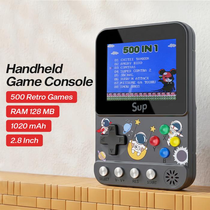 SUP Game Console Retro 500 Games Gameboy Handheld 128MB 2.8 Inch - F5