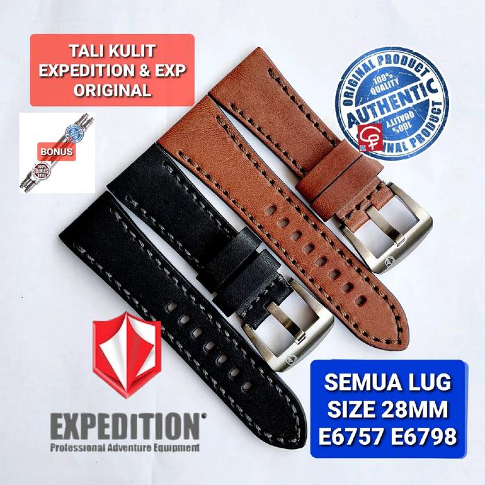 TALI KULIT ORIGINAL JAM TANGAN EXPEDITION E6757M E 6757M  E6798M E 6798M  DIJAMIN ORIGINAL 100% KULI