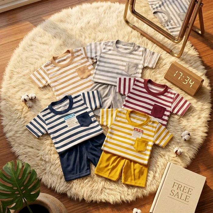 Baju Bayi Motif Garis-garis