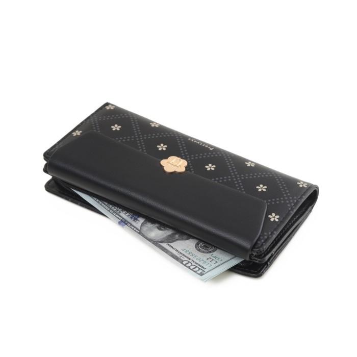 DOMPET PANJANG WANITA WA796B5 ORIGINAL PRETTYZYS HITAM KULIT CYRA