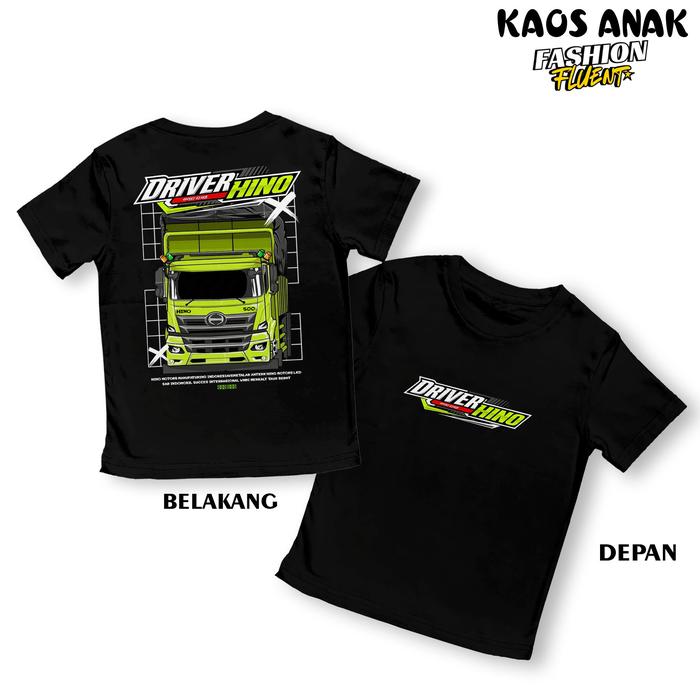 Kaos Anak - Driver Hino 500 Baju Atasan Anak Usia 2 - 13 Tahun T-Shirt Unisex Bahan Cotton Combed Te