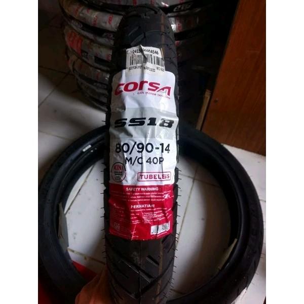 BAN TUBELESS CORSA MATIC 80/90 RING 14 FREE PENTIL OR ALL MATIC YAMAHA. HONDA. DLL