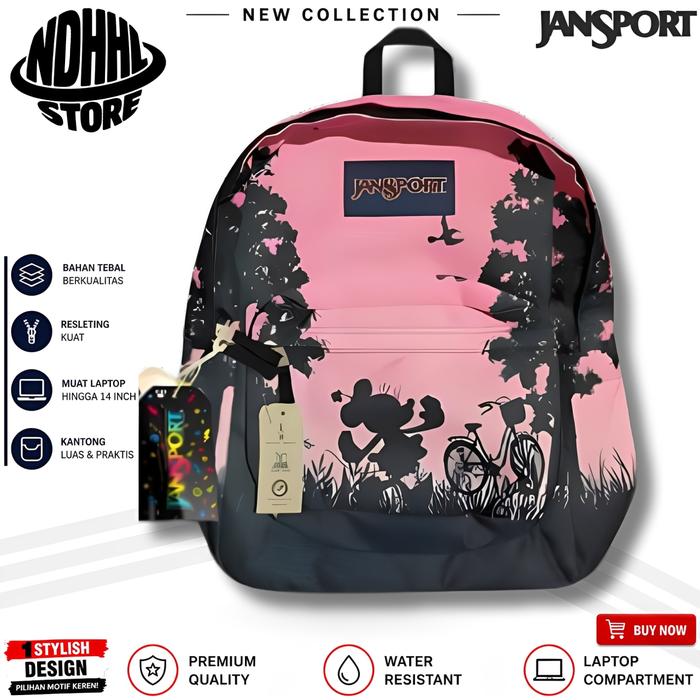 [100% REALPICT!] - TAS JANSPORT DISNEY PINK MICKEY MOUSE SCHOOL SUPERBREAK - TAS JANSPORT DISNEY BLU