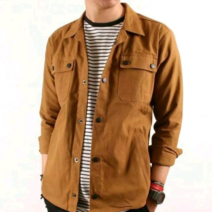 TruckerSemi Parka Cowok Original - Panjang Pria Casual Katun Linen Distro Baju Tebal Kantong Nyaman