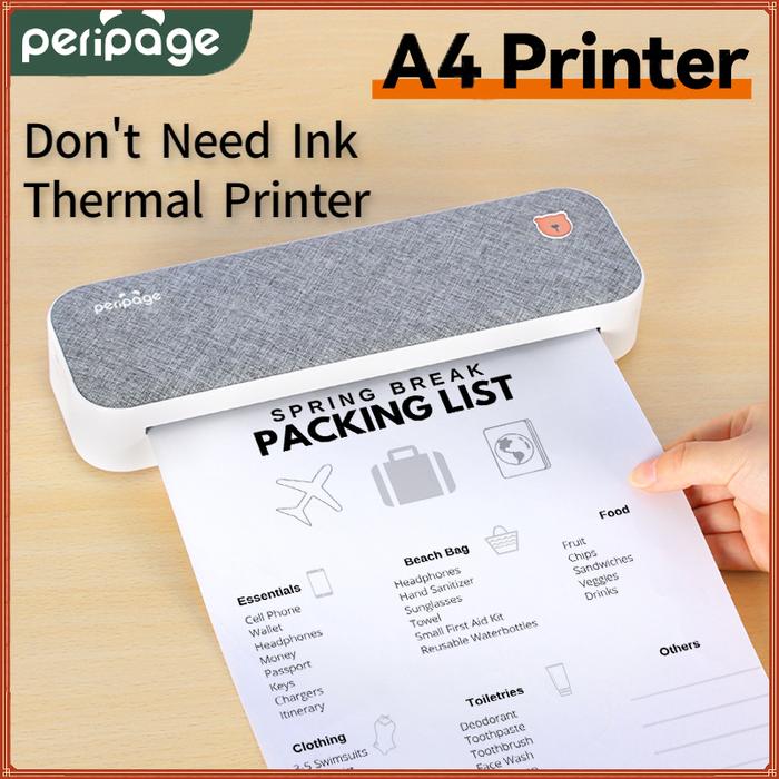 Portable A4 Printer PeriPage Direct Thermal Mobile Mini Printer Photo