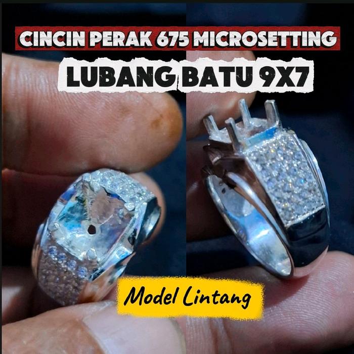 Ring cincin perak pria batu akik dim 9x7 emban perhiasan model terbaru eksklusif dan terlaris