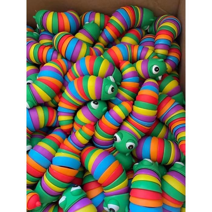 Bsm Gs Mainan Fidget Slug Ulat Dan Siput Fidget Slug Toys Mainan Ulat Rainbow .