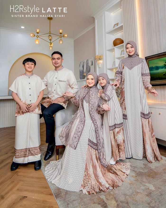 (p23) AN NAJAH RAYA (Latte) Series BY HALIZA SYARI / H2R Style Baju set Dress Gamis Syari dan Koko S