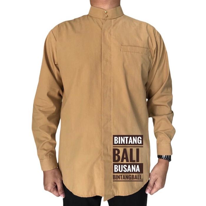 Kemeja Semi Safari Yoko Katun Lengan Panjang Pria Cowok Bintang Bali Busana Adat Murah