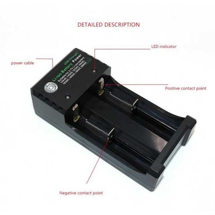 Charger Baterai 18650 18500 26650 2 Slot - BH-042100