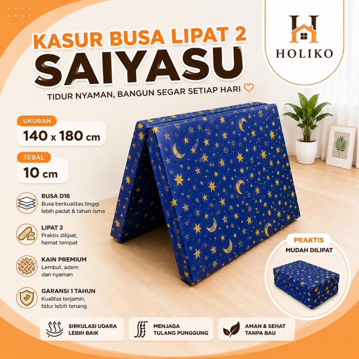 HOLIKO Kasur Lipat 2 140x180 Tebal 10cm Kasur Busa D16 Kasur Lantai
