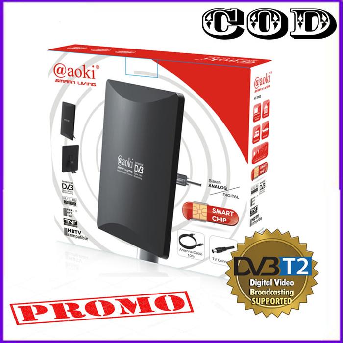 AOKI AT-3000 Antena Lcd Led 2 TV FULL HD SMART CHIP FREE Kabel 10M Bisa COD MURAH PROMO