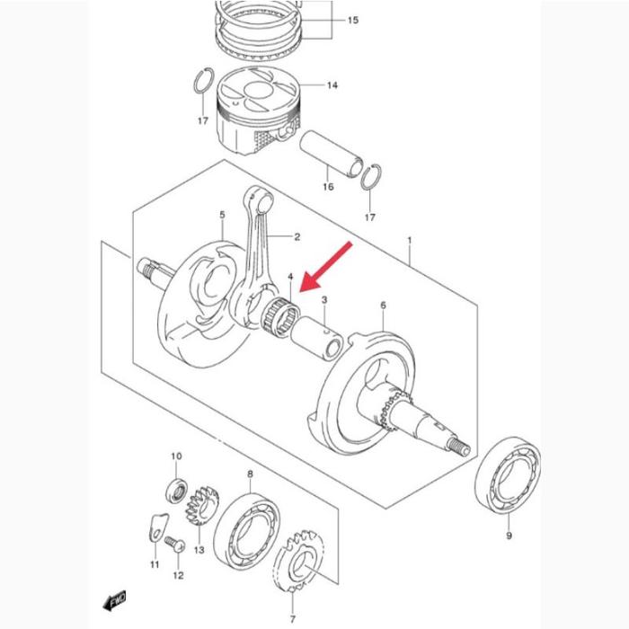 Bearing Laher Klaher Bambu Stang Seher Satria Fu Karbu Ori SGP