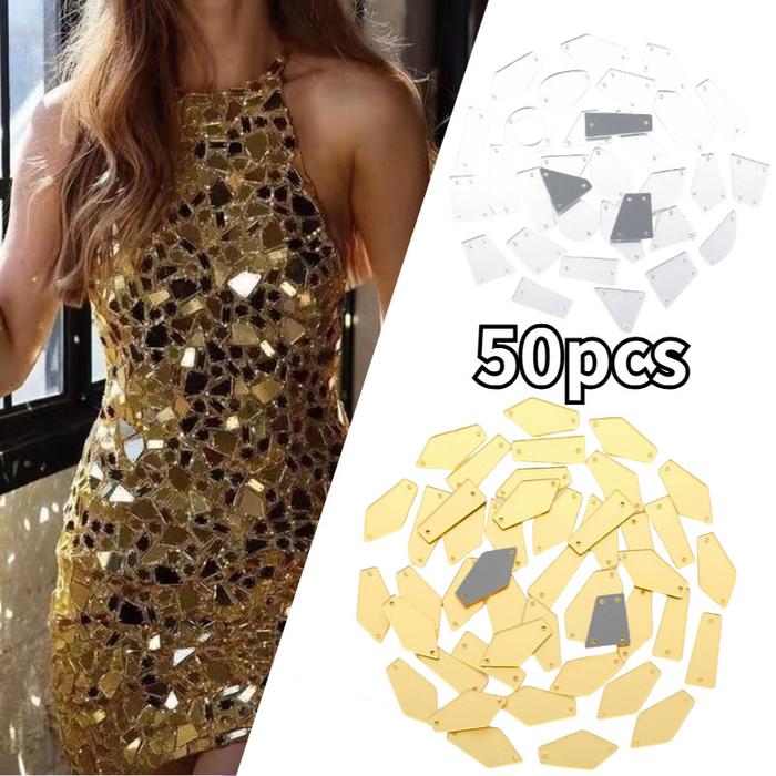 50pcs Kristal Jahit Akrilik Diamond Jahit Bahan-Bahan DIY Kristal Jahit Kaca Payet Batu Kristal Jahi