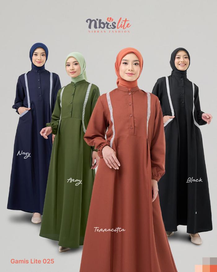 GAMIS LITE 025 NIBRAS || Material Berry Skin Mix Salur Ventura