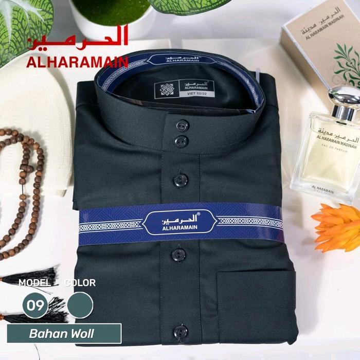 Terbaru Jubah Al Haramain Polos Bahan Woll Tebal Musim Dingin Dewasa Kancing Muslim
