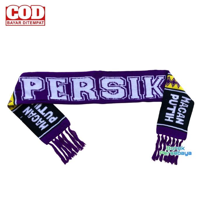Syal Rajut Persik Kediri Macan Putih - Rajut Berkualitas Ungu
