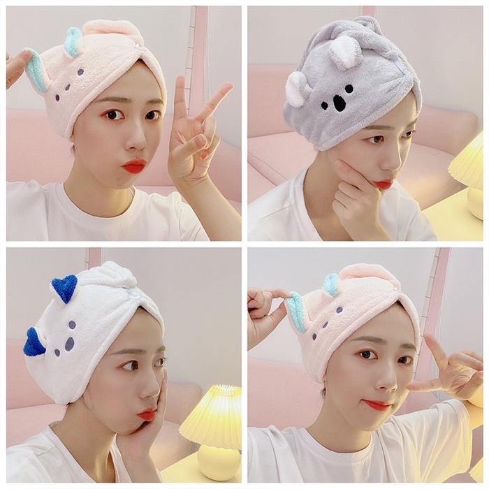 HAIR TOWEL HANDUK RAMBUT MICROFIBER HANDUK MINI HANDUK RAMBUT MOTIF CUTE HAIR TOWEL MICROFIBER TOWEL