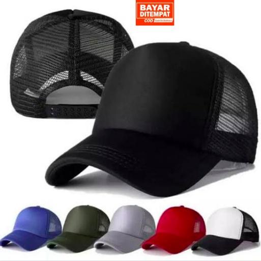 Mix Jenis Topi Trucker Bucket Bolong Miki Hat Polos Pria Wanta