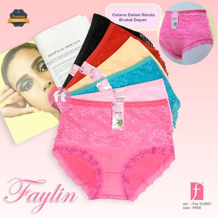 FAYLIN | Celana Dalam  Mini Wanita   Motif  Waist Renda Brukat Depan Katun  / CD SEXY Lingerie  / ar