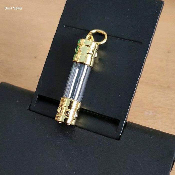 Liontin Kalung tabung kaca Plat Besi buka tutup volume 1 mil | Kekinian