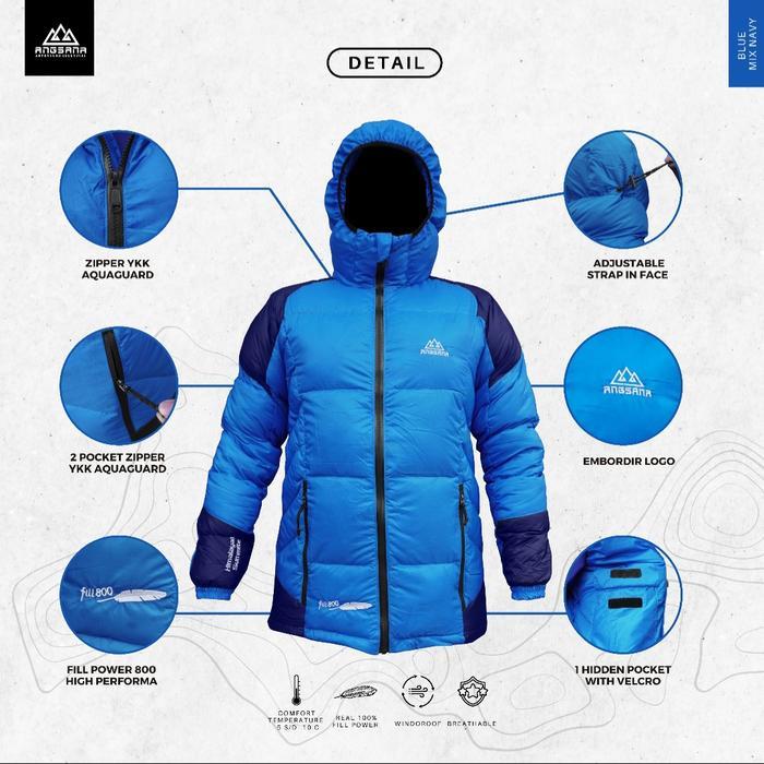 Mini Officiall - Jaket Bulu Angsa Angsana Seri Himalayan Summite Real 100% Goose Down