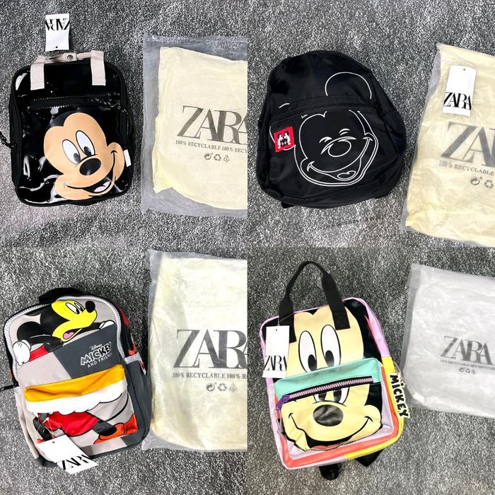 ZARA MINI BACKPACK / TAS RANSEL ANAK Mickey Mouse / TAS SEKOLAH / TAS CASUAL untuk Anak Laki-laki da