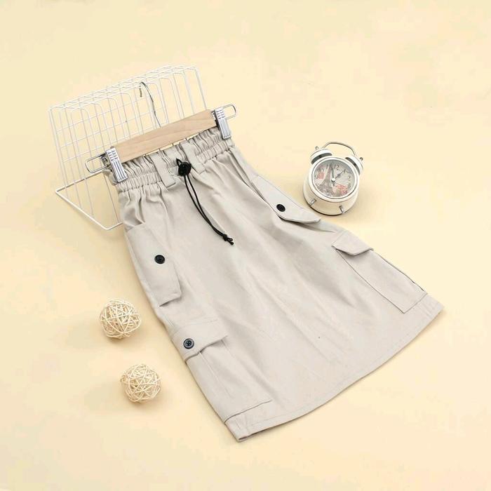 rok panjang warna beige cargo anak premium junior bawahan anak perempuan bahan streechy