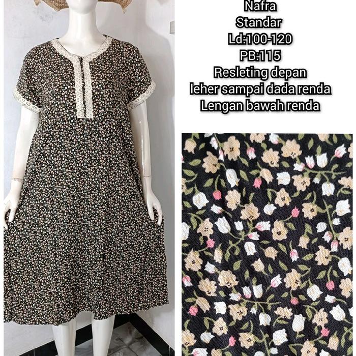 QONITA NAFRA spesial daster batik motif bunga floral Daisy tali pinggang