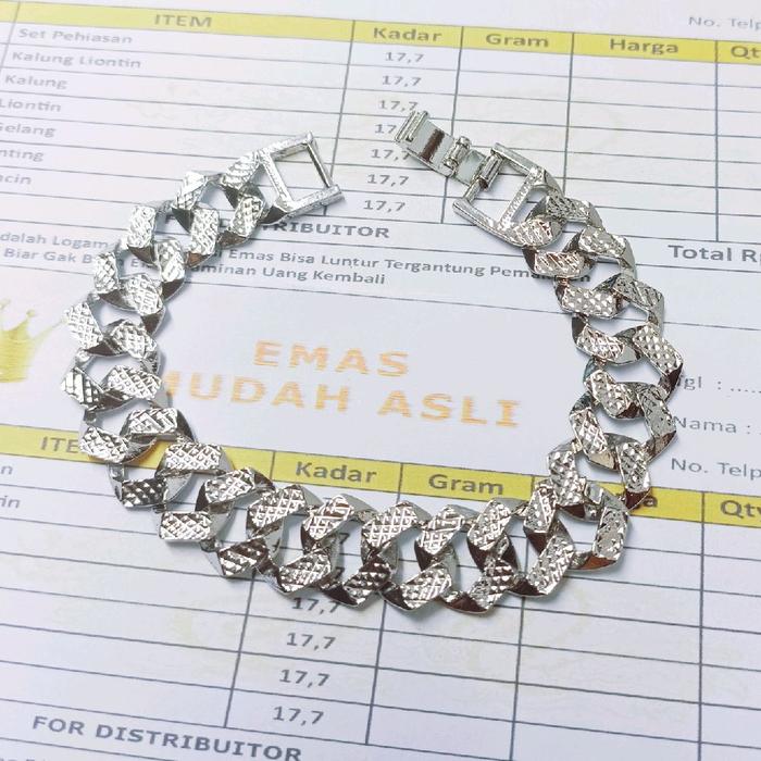 Emas mudah free surat Gelang rantay silver emas mudah puti