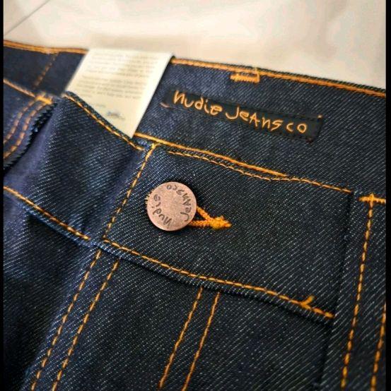 Celana jeans panjang pria slim fit, Nudie Lean Dean dry salvadge original import, distro.