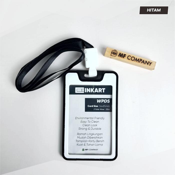 INKART | ID Card Holder 2 Sisi + Lanyard | Gantungan ID Card 2 Sisi Premium | Frame ID Card + Tali