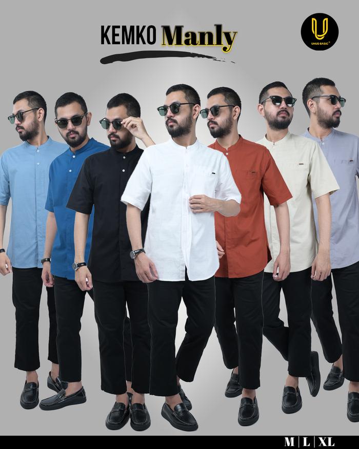 Uhud Basic - Baju Kemeja Koko Kemko Manly Lengan Pendek
