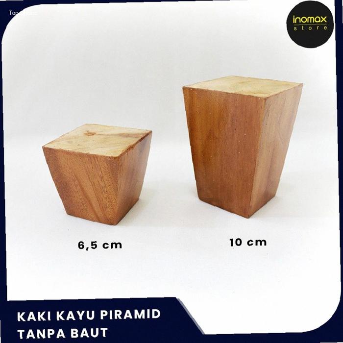 KAKI SOFA KAYU PIRAMID TANPA BAUT WARNA NATURAL/KAYU - BAHAN BAKU SOFA/AKSESORIS SOFA/FURNITURE/LEMA