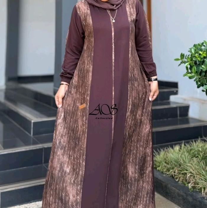 Daily Dress Azwa Mahogani Brand Azwa by Saulinstore Muslim Wanita Gamis Safety Busui Baju