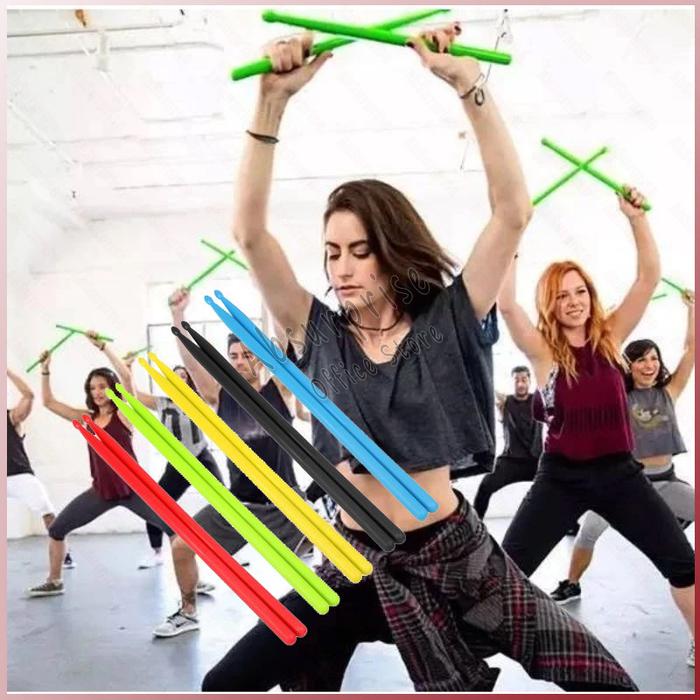 1 Pasang Stick Pound Fit Workout Ripstix Poundfit Stik Nylon Pound Rockout Workout