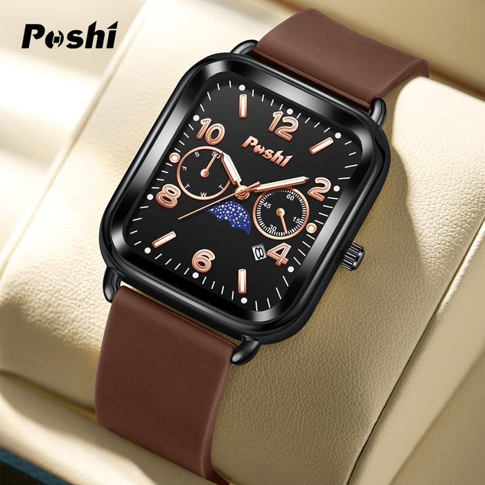 CUCI GUDANG (002 Harga Telah Diganti, Cepat Beli) Jam Tangan Wanita POSHI Elegan dengan Kalender Har