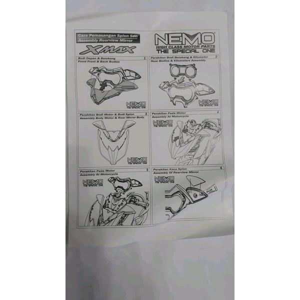 Spion Sen Body Depan Yamaha Xmax 250 Carbon Nemo