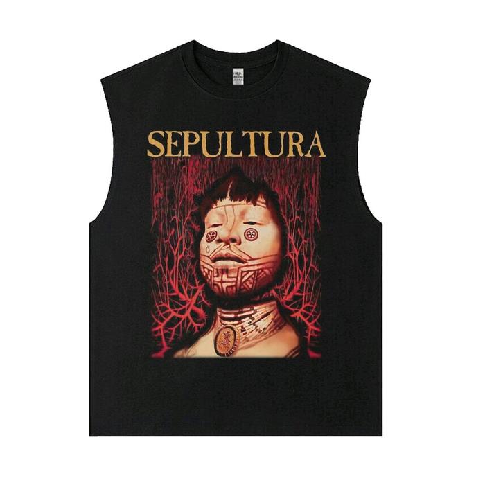 KAOS TANKTOP SLEEVELEES 24S / SINGLET / KAOS TANKTOP BAND SEPULTURA ROOTS  / TANKTOP / LEKBONG / SIN