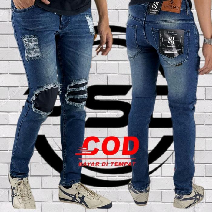 PSD Celana Jeans Panjang Pria Skinny Model Sobek Celana Ripped Ekstrim Wisler Destroyer