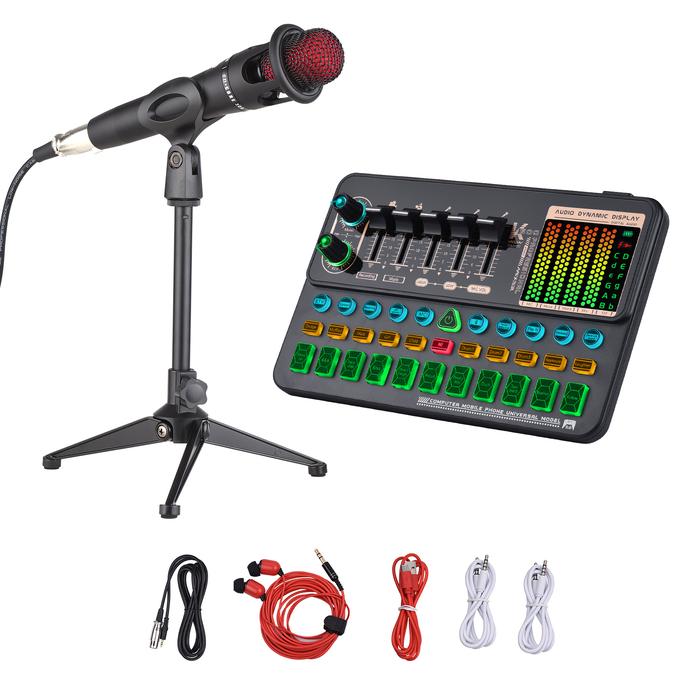 Muslady SK500 Portable Live Sound Card Voice Changer Device Audio