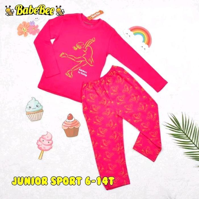 BabeBee Setelan Piyama Anak Cowok & Cewek Size 6-8 Bahan Cotton Combed 24s Sablon Plastisol & GL Nya