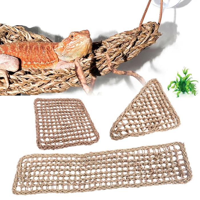 3Pcs Reptile Lizard Lounger Bearded Dragon Seaweed Hammock Swing