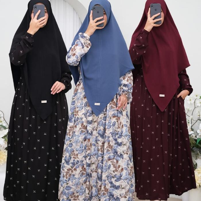 gamis premium luna | ayuri | all size fit xxl | LD 105 LD 115cm | gamis rayon | gamis busui Friendly