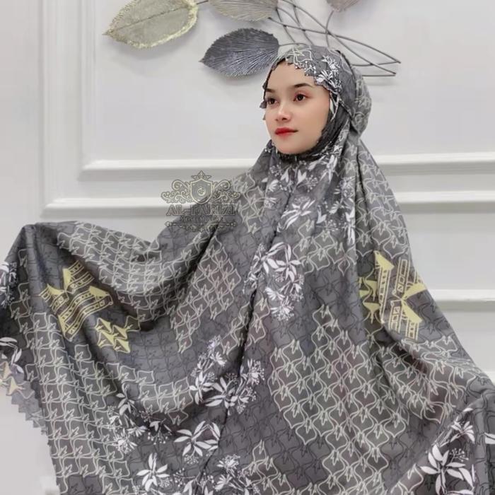 Alfarizi Mukena Travel Mini Pouch Aliza 2in1 Katun Motif Premium Terbaru Dewasa Atasan Bawahan CD