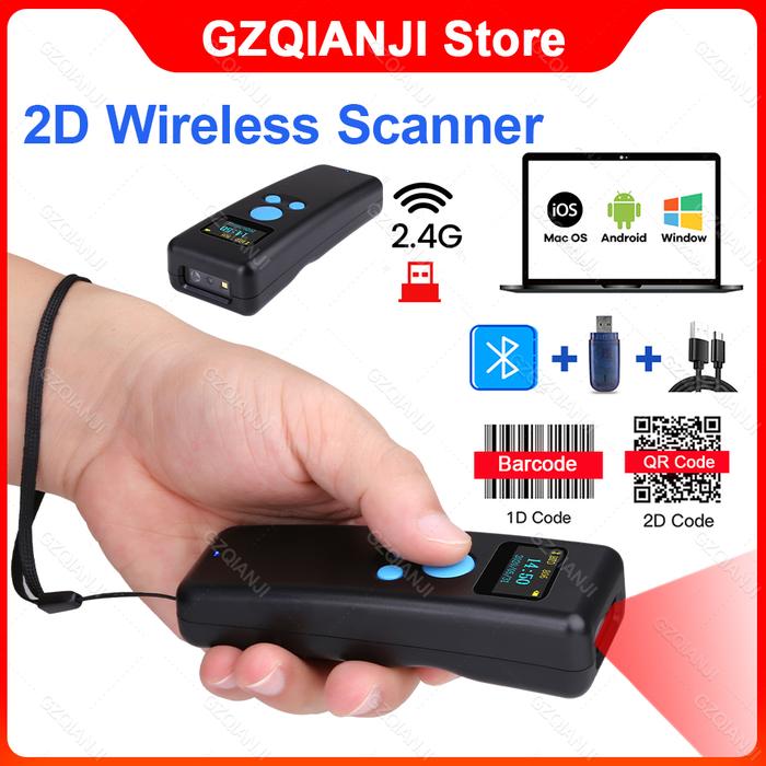 Portable Barcode Scanner Handheld Mini Bluetooth Scanner 2.4G
