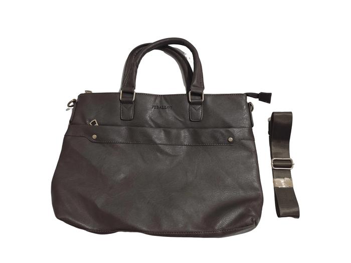 JEBALLOT Tas Kulit Asli Kerja Laptop Sling Bag Coklat Original Baru 4 Ruang Berzipper Cocok Untuk Ke